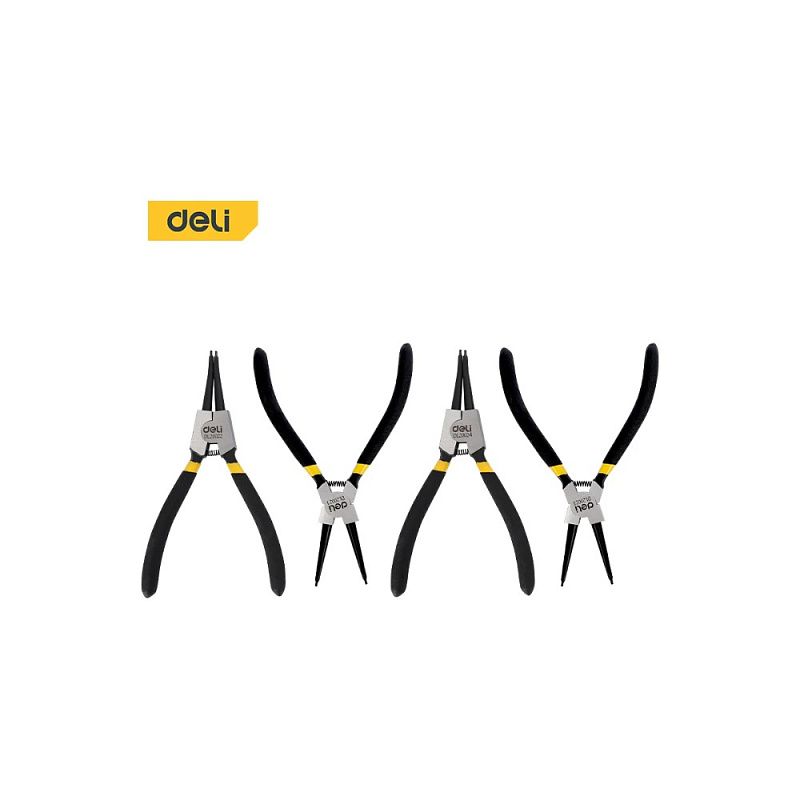 Набор съемников стопорных колец сжим/разжим, прямой/угловой 180 мм 4 пр Deli YS EDL20521-4
