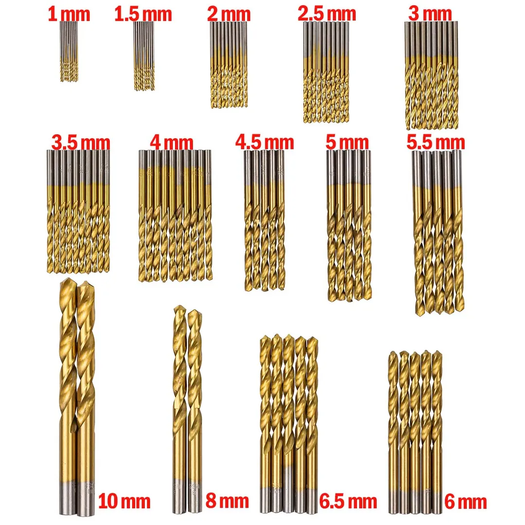 Набор сверл по металлу 1-10 мм 99 пр, для работы с мягкими металлами JBC JBC-924U98