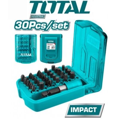 Набор ударных бит 1/4" SL, PH, PZ, Square Socket, Hex, Torx 30 пр. TOTAL TACSD18306