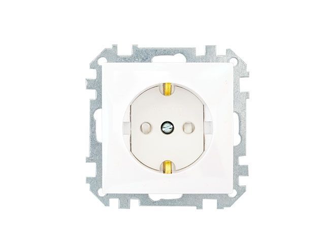 Розетка 1-ая (скрытая, с/з, з/ш) белая, Стиль, Bylectrica РС16-529