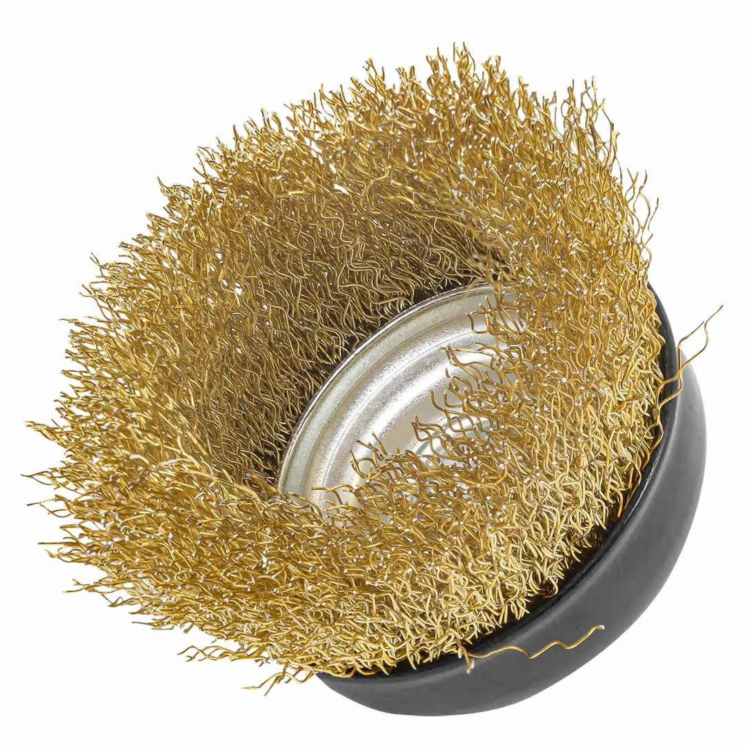 Кордщетка чашеобразная латунная для УШМ 60 мм, М14 RockForce RF-BWC025