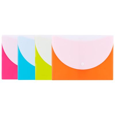 Папка-конверт на кнопке "Deli", A5, ассорти