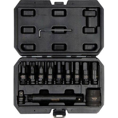 Набор ударных головок-бит 3/4'' HEX/TORX, 12 пр. Yato YT-10655