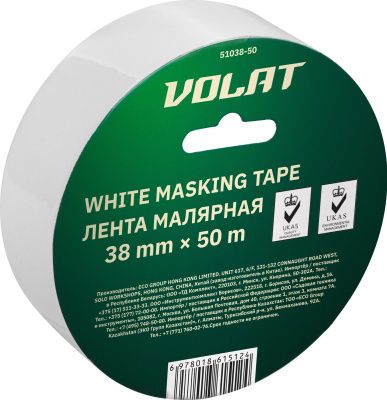 Лента малярная 38ммх50м белая ВОЛАТ 51038-50