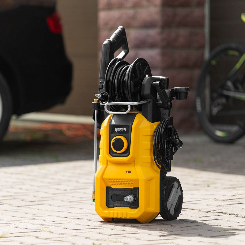 Моечная машина высокого давления R-180iD, 2000 Вт, 180 бар, 420 л/ч, асинх. двиг., бараб. Denzel 58266