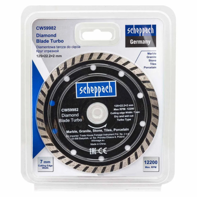 Алмазный отрезной круг 125х22,2х2 мм Scheppach Sch-CW59982