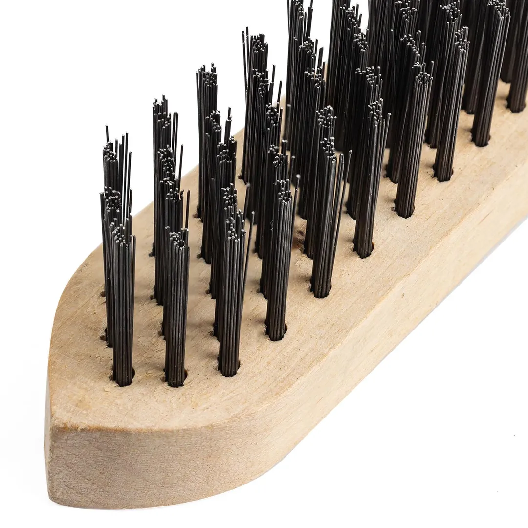 Щетка по металлу ручная в усиленном деревянном корпусе, проволока из нержавеющей стали, 5x15 рядов RockForce RF-340117226