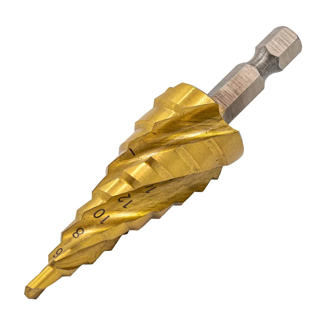 Сверло ступенчатое спиральное TIN HSS M2, 4-20 мм RockForce RF-44744S