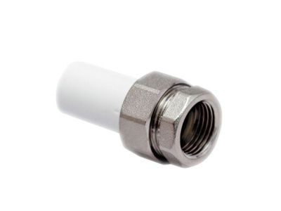Американка ПП трубная, наружная резьба 25х3/4", белая РосТурПласт 14282