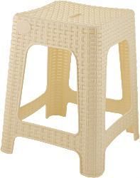 Табурет квадратный Rattan 363×363×448мм сливочный Пластик Репаблик ING6181БШК