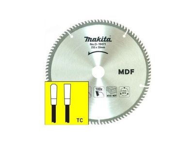 Диск пильный 255х30 мм 100 зуб. по дереву MDF, твердоспл. зуб Makita D-19071