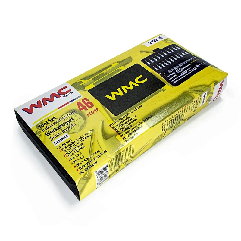 Набор инструментов 46 пр. 1/4", 6-гр., 4-14 мм WMC TOOLS WMC-2462-5(New)