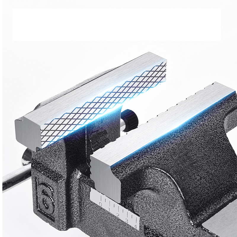 Тиски стальные Deli YS EDL2905Z, поворотные, с наковальней, 5"-125 мм