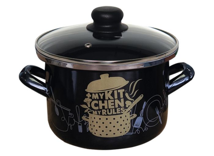 Кастрюля 3,0л (цил.) "Моя кухня" Сантэкс 1-2230112(Черн)(28)