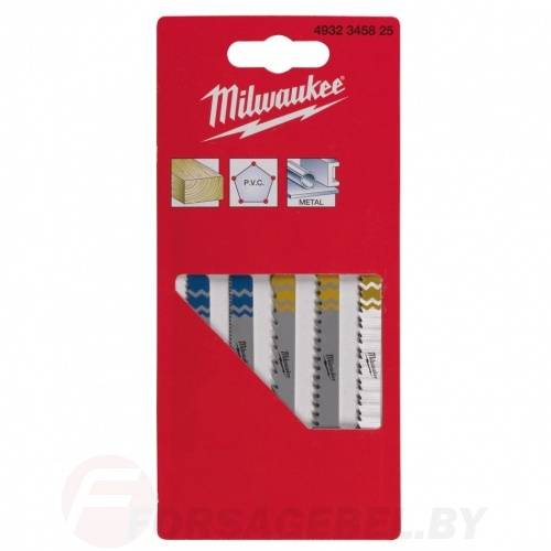 Набор из 5 полотен для лобзиков Milwaukee 4932345825
