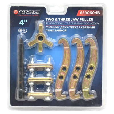 Съемник двух-трехзахватный переставной 4'' Forsage F-6590604B
