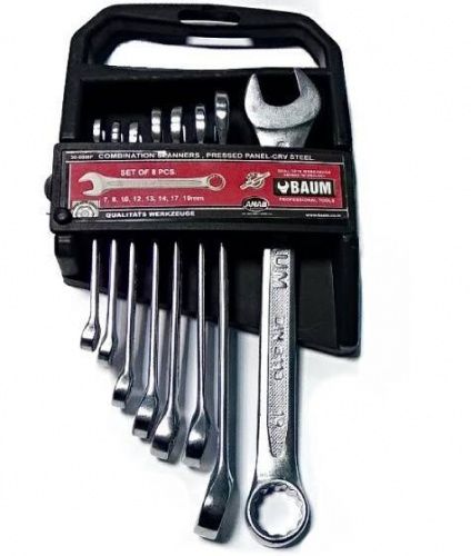 Набор комбинированных ключей 7-19 мм 8 пр. Baum 30-08МР