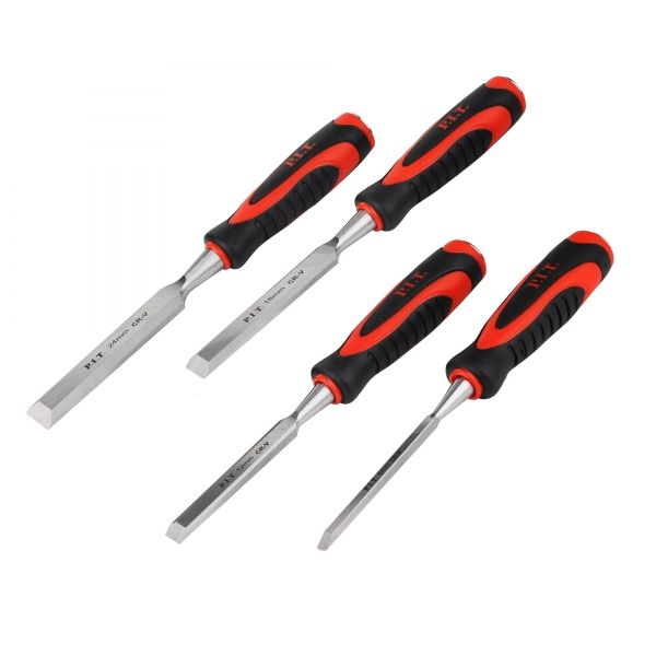 Набор стамесок по дереву плоские CONTROL HSET02-0004,4 шт., 6-12-18-24 мм, 265х135мм PIT HSET02-0004