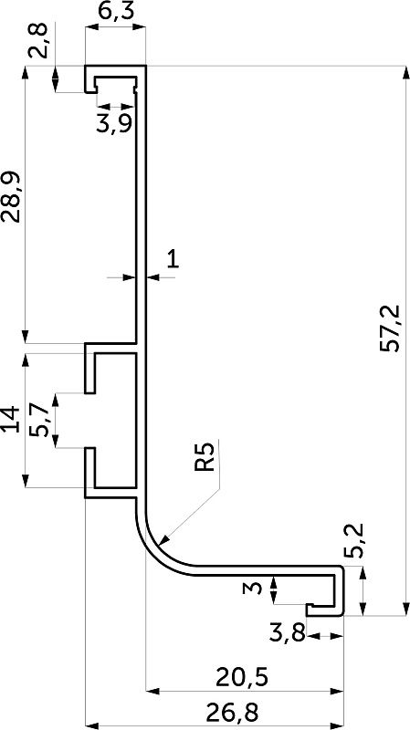 Профиль алюм. GOLA L-образный, 2.75м, черный AKS 123299
