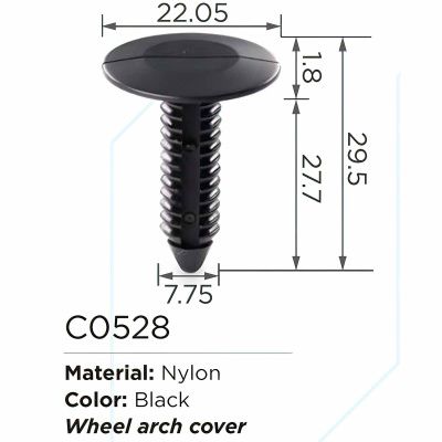 Клипса для крепления внутренней обшивки а/м GM пластиковая, 100 шт Forsage C0528(GM)