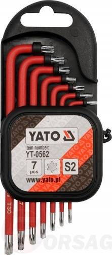 Набор ключей TORX с отверстием T9-T30 S2 9 пр. Yato YT-0562