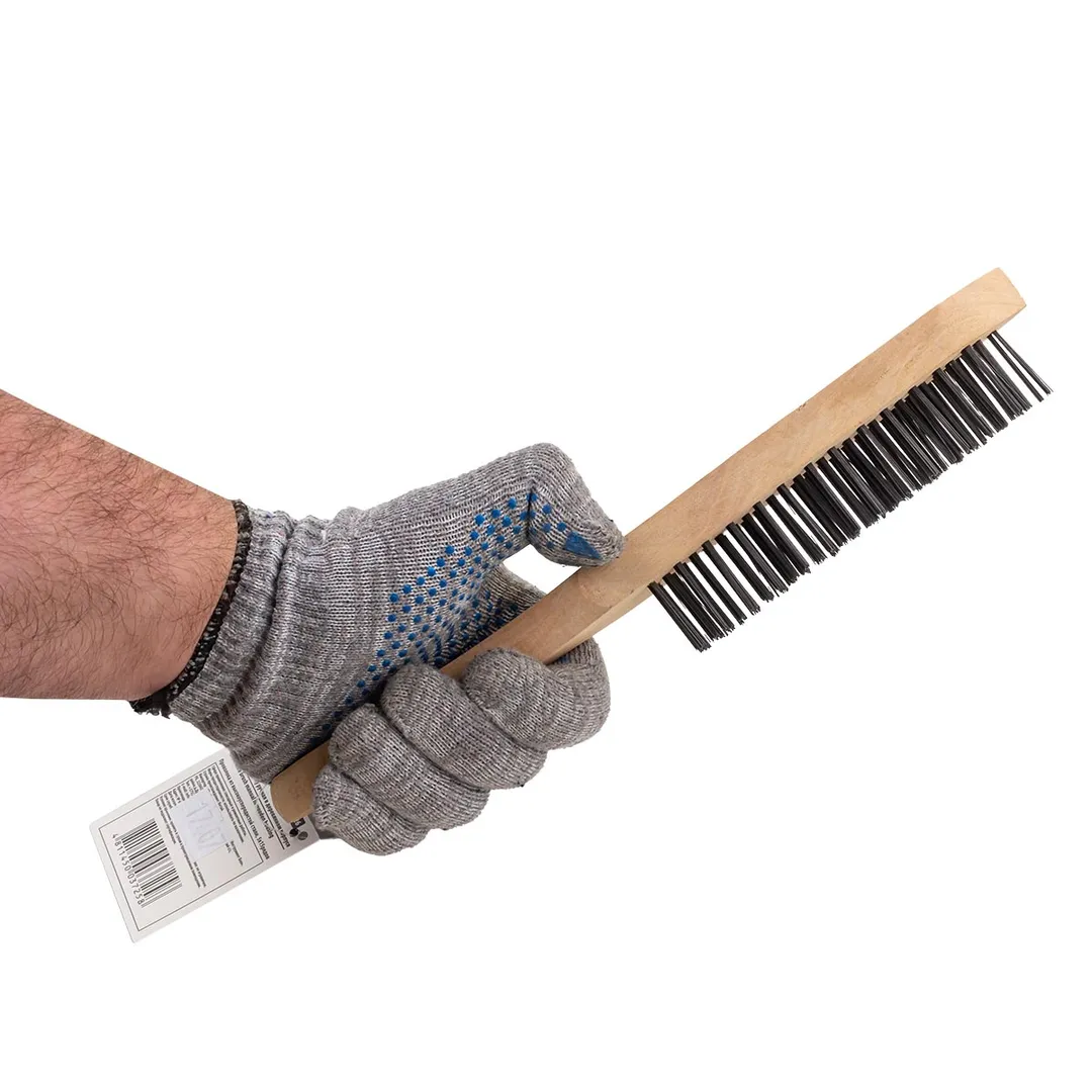 Щетка по металлу ручная в деревянном корпусе 5x15 рядов Forsage F-340116226