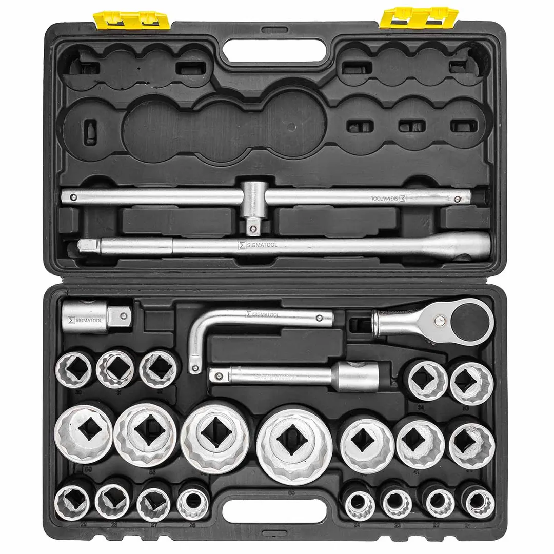 Набор головок 26 пр. 12-гр 3/4'' 21-50 мм, 1'' 55-65 мм SIGMATOOL Sigmatool-68262-9