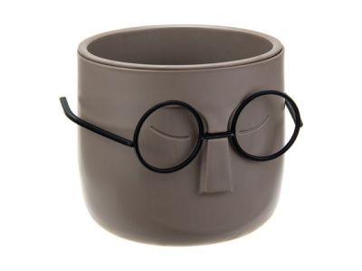 Кашпо СТИВ D115 мм со вставкой, серый IDEA М3079