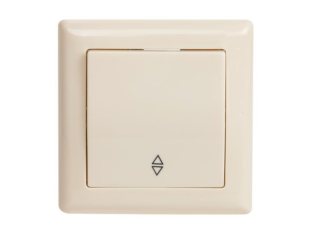Выключатель проходной 1-клав., скрытый, винт. зажим, кремовый, DARIA, 10 A, 250 V, IP 20, Mutlusan 21204030202