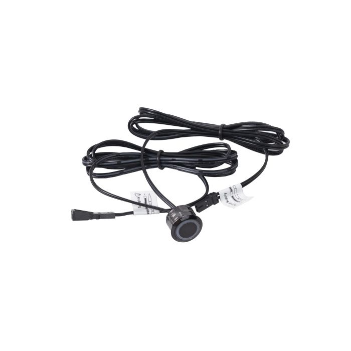 Выключатель сенсорный, с диммированием, врезной, 12V/24V, 60W/100W, синяя подсветка, цвет черный, AKS 118634