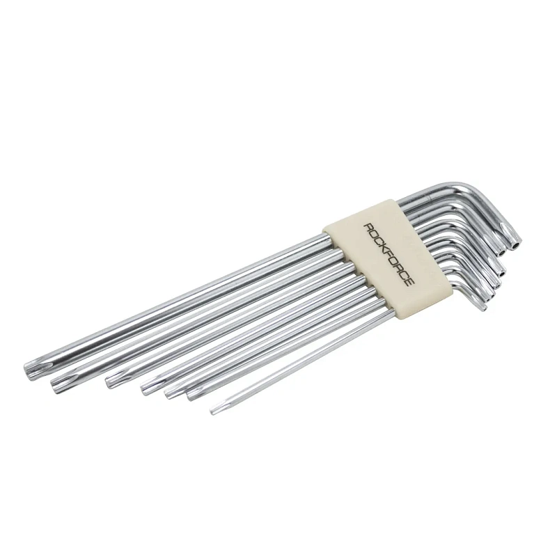 Набор ключей TORX Г-образных экстра длинных с отверстием 7 пр. Т10Н-Т40Н RockForce RF-5071TXL