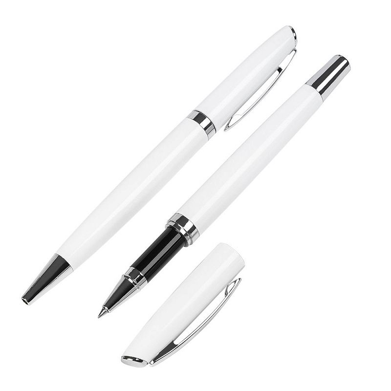 Набор ручек"Alphabet": ручка шариковая автоматическая и роллер, белый