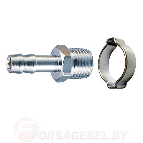 Переходник, наруж. резьба 1/4"-"елочка" 12 мм, с обжимным кольцом FUBAG 180266 B