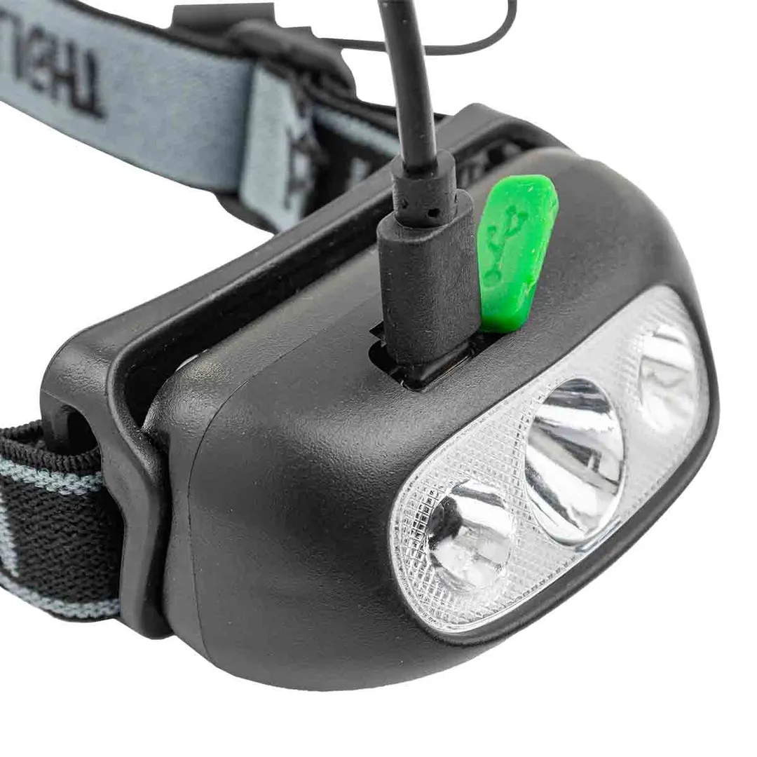 Фонарь светодиодный налобный аккумуляторный с сенсором бесконтактного включения 4 реж.раб., 500мАч RockForce RF-GF1110