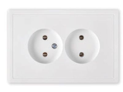 Розетка 2-ая, скрытая, б/з белая, Carre, Bylectrica РС16-0641