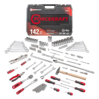 Набор инструментов 142 пр. 1/4"&3/8"&1/2", 6-гр. ForceKraft FK-41421-5