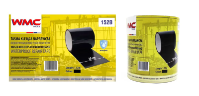 Лента водонепроницаемая ремонтная ПВХ 10смх1.52м, черная WMC TOOLS WMC-152B