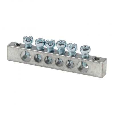 Шина PEN "ноль-земля" (6x9мм) 6 отв, цинк крепеж по краям EKF sn1-63-06-k