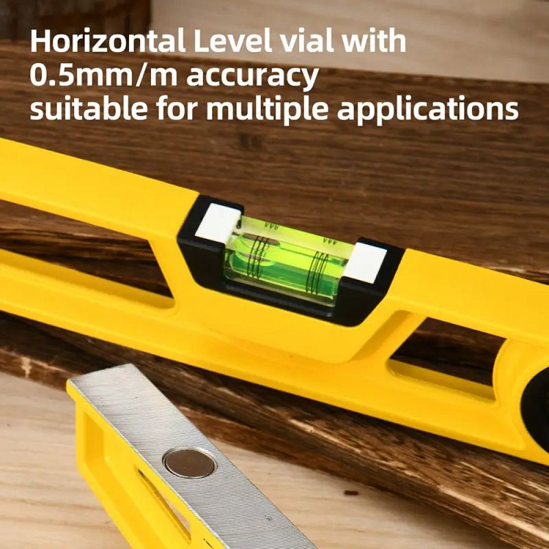 Уровень строительный литой Deli YS EDL290600Q, 600 мм, с двойным обзором