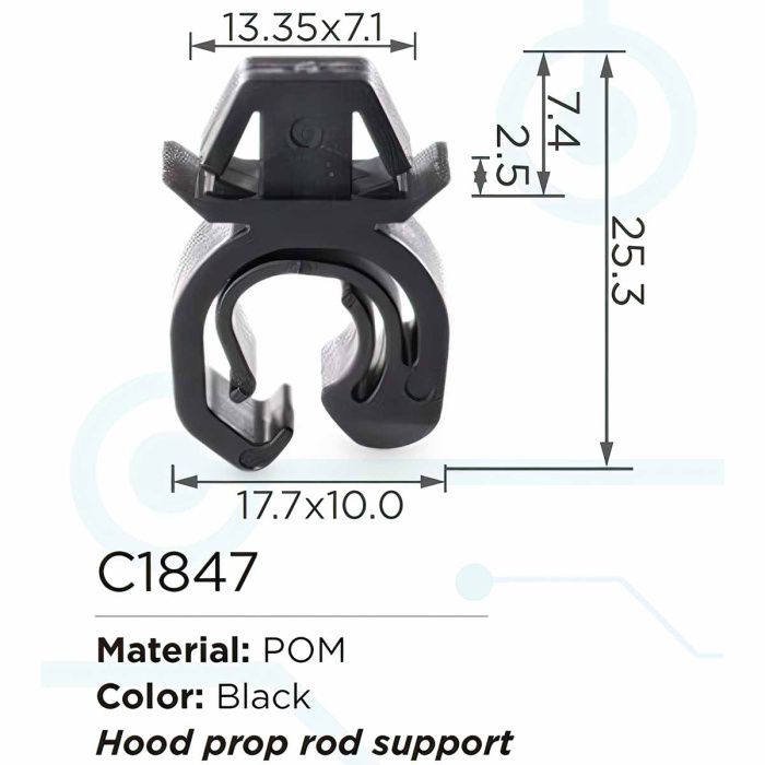 Клипса для крепления внутренней обшивки а/м GM пластиковая, 100 шт Forsage C1847(GM)