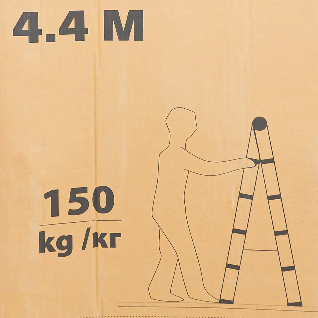 Стремянка телескопическая алюм. бытовая 4.4 м, 15+15 ступ. ISMA ISMA-UP440-2