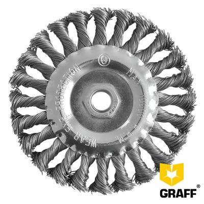 Щётка по металлу 125 мм М14 дисковая жгутовая GRAFF 30312514