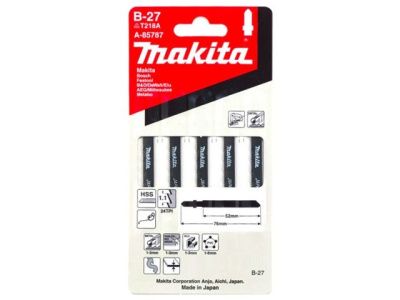 Пилка для лобзика по металлу B-27, 5 шт., пропил криволинейный, Makita A-85787