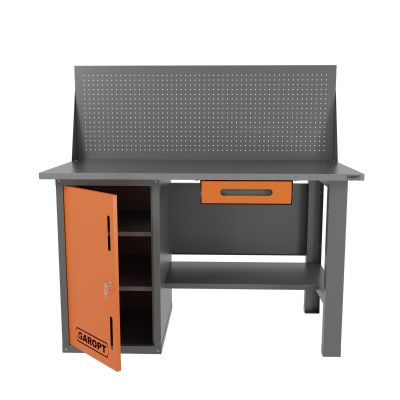 Верстак однотумбовый с ящиком и экраном 1400х700 мм, оранжевая Garopt GT1400STDY1PP.orange