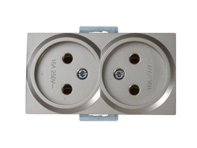 Розетка 2-ая, скрытая б/з, титан RITA Mutlusan 2200 203 0283