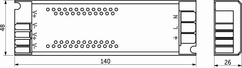 Блок питания Indoor 100W/12V, серия 7, компактный, с диммированием, быстрозажимные клеммы, AKS 115424