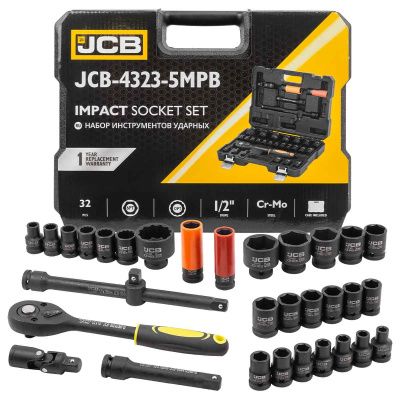 Набор инструментов ударных 32 пр. 1/2'' 6-гр JCB JCB-4323-5MPB