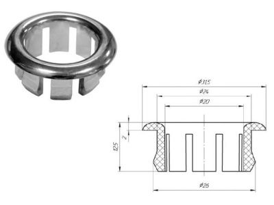 Обрамление для перелива ХРОМ, ИнкоЭр И-ОбрамлениеХ-193Р