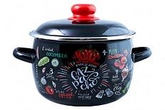 Кастрюля эмал сфер Gazpacho 4,0л ТМ Appetite Стальэмаль 1RC201M