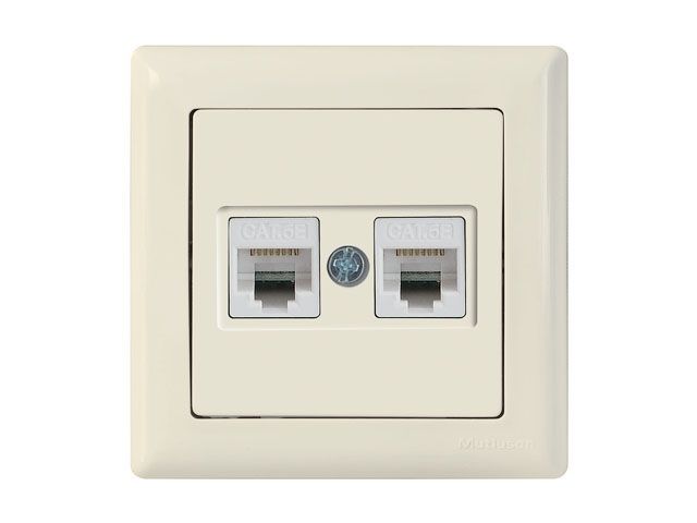 Розетка компьютерная 2xRJ45, Cat6, скрытая, кремовая, DARIA, , 2xRJ 45, 8-pin, соединения типа 568A или 568B, Mutlusan 21201410102